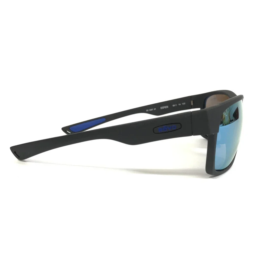 Revo Sunglasses ESPEN RE1097 01 Bear Grylls Black Wrap w/ Blue Polarized Lenses